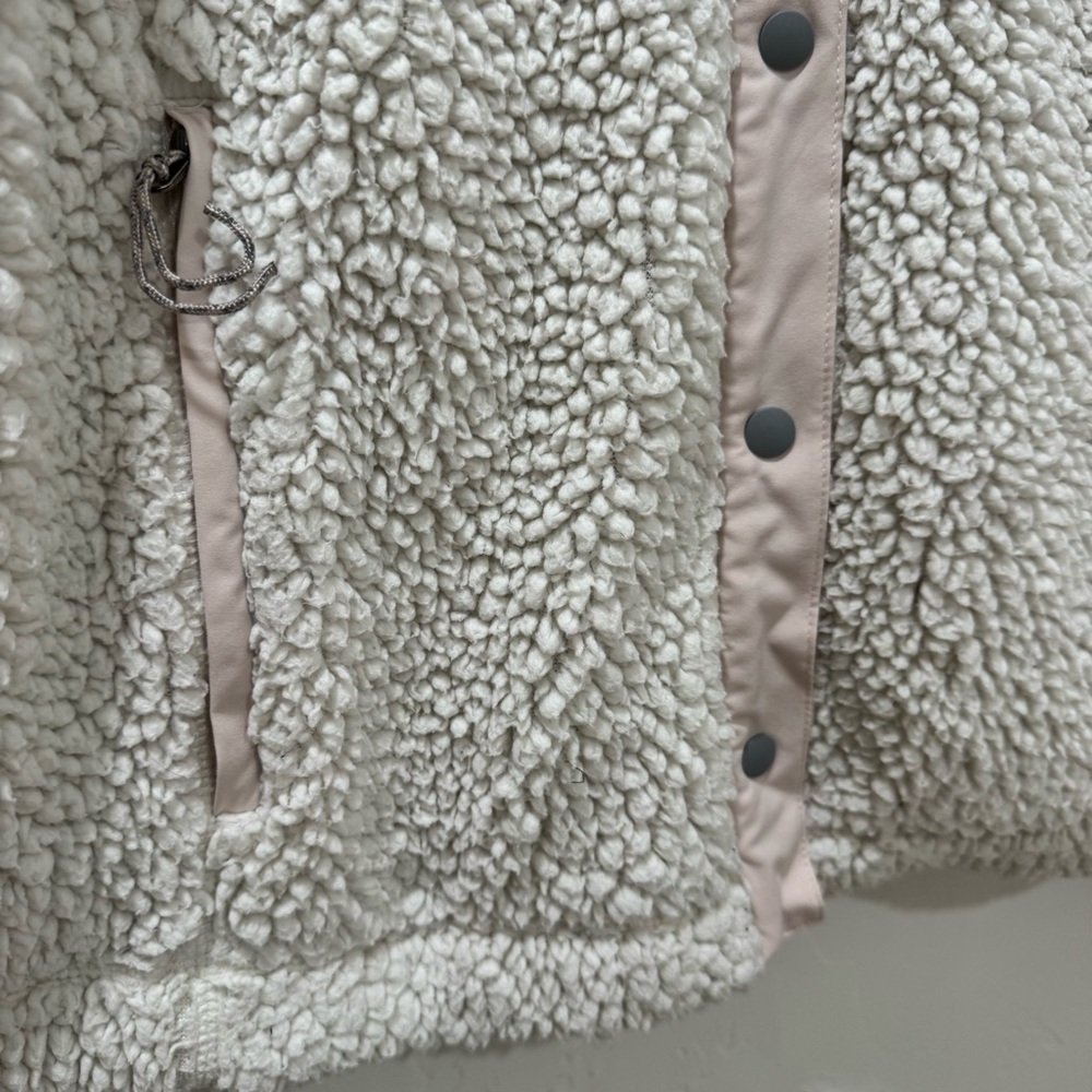 Title Nine Callitrix Fleece Sherpa Jacket Women's Small Off- White Warm Cozy - Picture 5 of 16